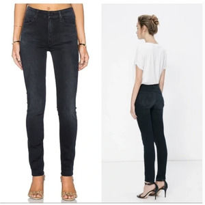 Mother High Waisted Looker Blackbird 29 8 Black Denim Jeans Skinny